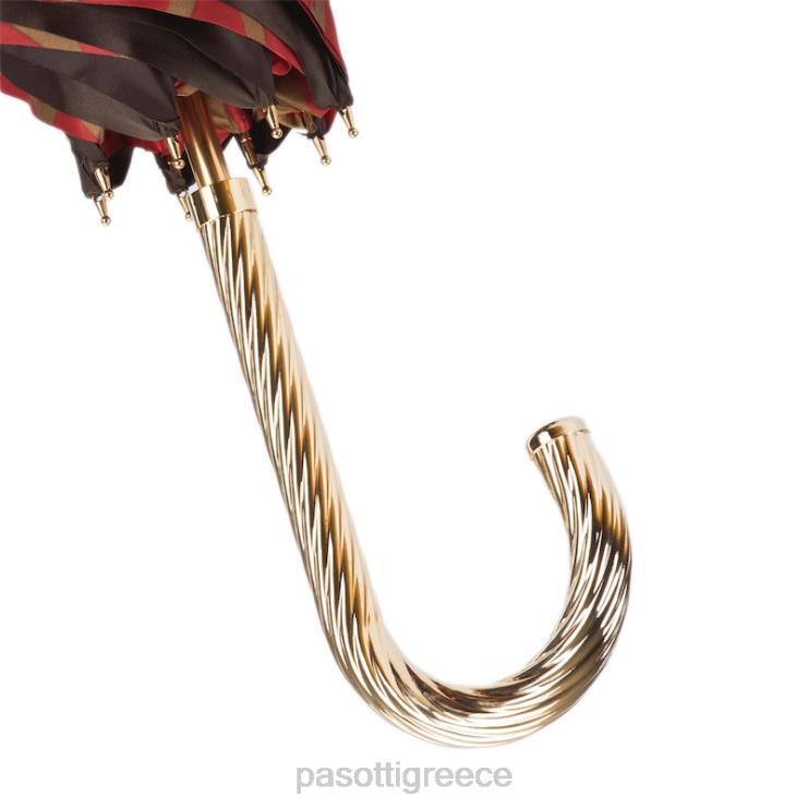 ομπρέλα | PASOTTI 189 21029-21 g2 - ομπρέλα με εσωτερικό τύπωμα κόκκινης καμηλοπάρδαλης διπλό ύφασμα 2N6B8420 για άνδρες και γυναίκες